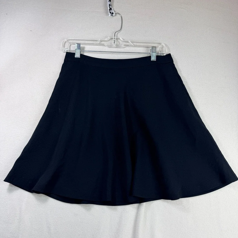 Wilfred Aritzia Black A-Line Mini Skirt Size 6‎ Side Pockets Japanese Fabric